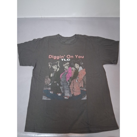 Pleasures Other - TLC Diggin On You XL T-Shirt Gray Anime Style R&B Music Tee L